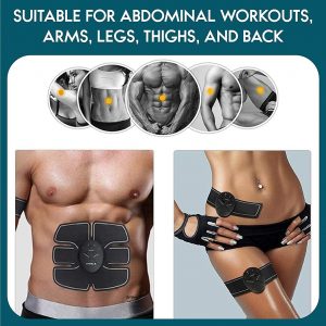 KATIX ABS Trainer Muscle Stimulator, Toner Belt Abdominal Exerciser, Abdomen/Arm/Leg Portable Fitness Trainer for Men and Women with 10 Replacement