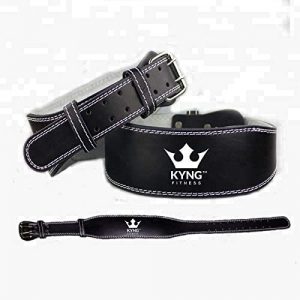 Kyng Fitness Professional Olympic Weight Lifting Belt for Men & Women, 4 Inch, Adjustable Belt with Buckle, Stabilizing Back Support for Weightlifting PRO Weight Lifting Belt (Black, Small – 28-34″)