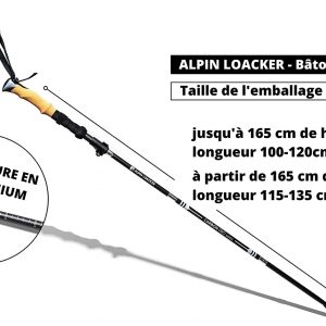 ALPIN LOACKER PRO Series Hiking, Nordic Walking, Trekking Poles + Accessories + Bag | foldable and adjustable, ultralight strong antishock Aluminium Sticks + ergonomic Cork Handles, Women Men Kids