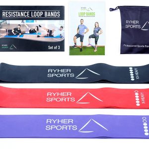 Ryher Resistance Bands for legs and glutes – Set of Loop Bands – Exercise bands for Stretching, Physical Therapy, Crossfit and Fitness – Home and gym equipment – CHOOSE a Set from bellow