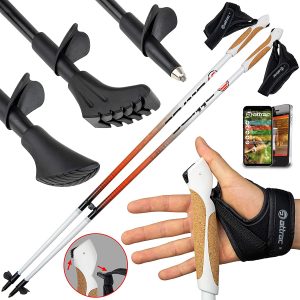 Nordic walking poles, aluminium including wrist straps with Click & Go System.