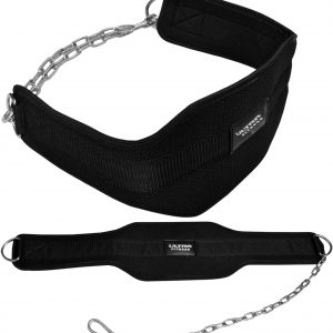 ULTRA FITNESS Dipping Belt Body Building Weight Lifting Dip 7 inch Back Support 30” Chain