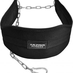 ULTRA FITNESS Dipping Belt Body Building Weight Lifting Dip 7 inch Back Support 30” Chain