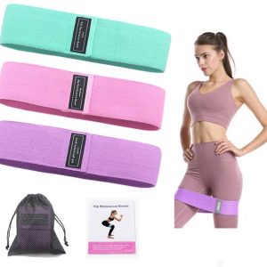 SENTOUSI Fabric Resistance Bands Set, Workout Bands with 3 Resistance Levels, Resistance Band with Non-Slip Design Suitable for Training Legs and Hips, Suitable for Home, Gym, Yoga and Pilates