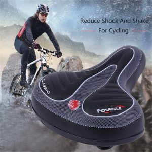 KUAQI Bike Seat, Most Comfortable Bicycle Seat Memory Foam Waterproof Bicycle Saddle Comfortable Wide Big Bum Bike Bicycle Gel Cruiser Extra Sporty Soft Pad