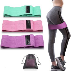 Hongtellor Resistance Bands -Fabric Resistance Hip Bands Set with 3 Resistance Levels for Hips & Glutes, Non-Slip Exercise Bands for Women Men Strength Training,Yoga,Pilate,Fitness（3pcs）