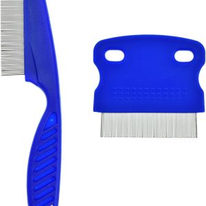 2 Pcs Pet Comb for Cat Dog Flea Lice Tear Stain Remover Combs Fine Tooth Grooming Removal Tool Long Time Using