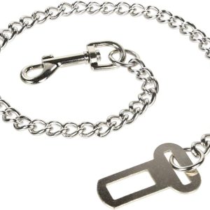 Ezee Paws Metal Chain Dog Seat Belt Chew Proof Strong Safety Restraint (65cm)